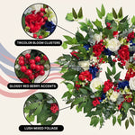 4TH OF JULY WREATH FOR FRONT DOOR – RED, WHITE & BLUE PATRIOTIC DÉCOR - 5
