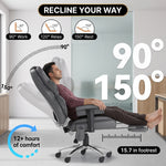 Executive Office Chair with Heat and Massage – High Back Reclining PU Leather Desk Chair with Footrest - 5