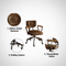 Brown and Black Swivel Faux Leather Rolling Office Chair