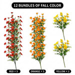 Artificial Fall Flowers for Outdoors – UV-Resistant, 12 Bundles - 5