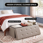 BENCH WITH STORAGE – FOLDING OTTOMAN WITH PADDED SEAT - 5