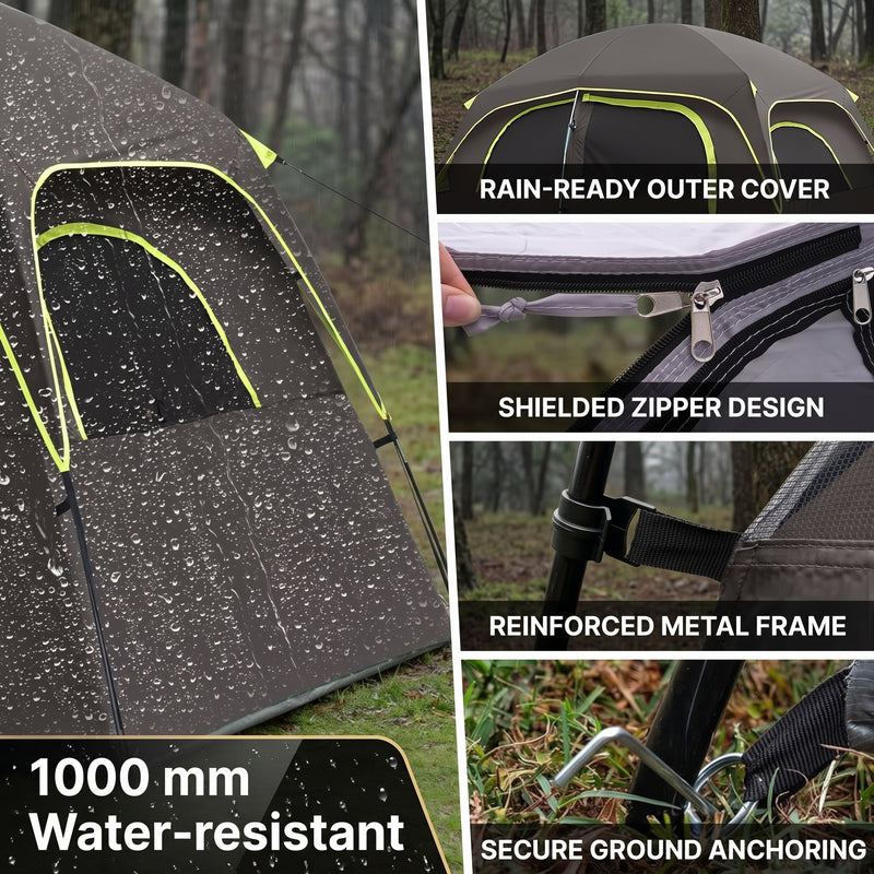 5–8 PERSON FAMILY DOME CAMPING TENT – WATERPROOF OUTDOOR TENT WITH RAINFLY & CARRY BAG - 5