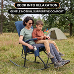 High Back Folding Rocking Camping Chair – Oversized Portable Outdoor Rocker with Cup Holder, Carry Bag & Heavy-Duty Steel Frame - 5