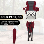 Heavy Duty Camping Chair with Cooler Storage – Single or Twin Pack - 5