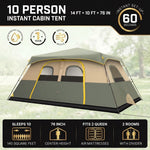 8–10 Person Instant Cabin Camping Tent with Room Divider - 5