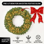 Pre-Lit Christmas Wreath with Warm LED Lights - 5