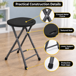 Folding Stool with Metal Frame – Indoor & Outdoor Seating - 5