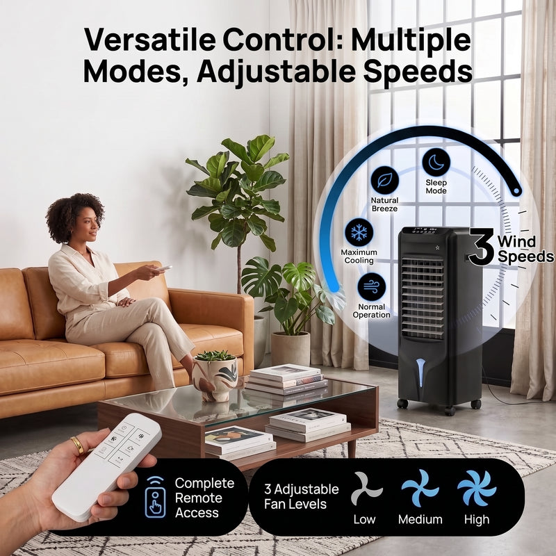 3-in-1 Evaporative Air Cooler Tower Fan with Remote Control - 5
