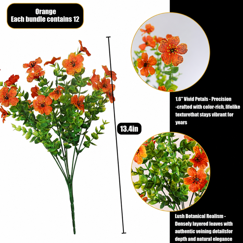 Artificial Fall Flowers for Outdoors – UV-Resistant, 12 Bundles - 5