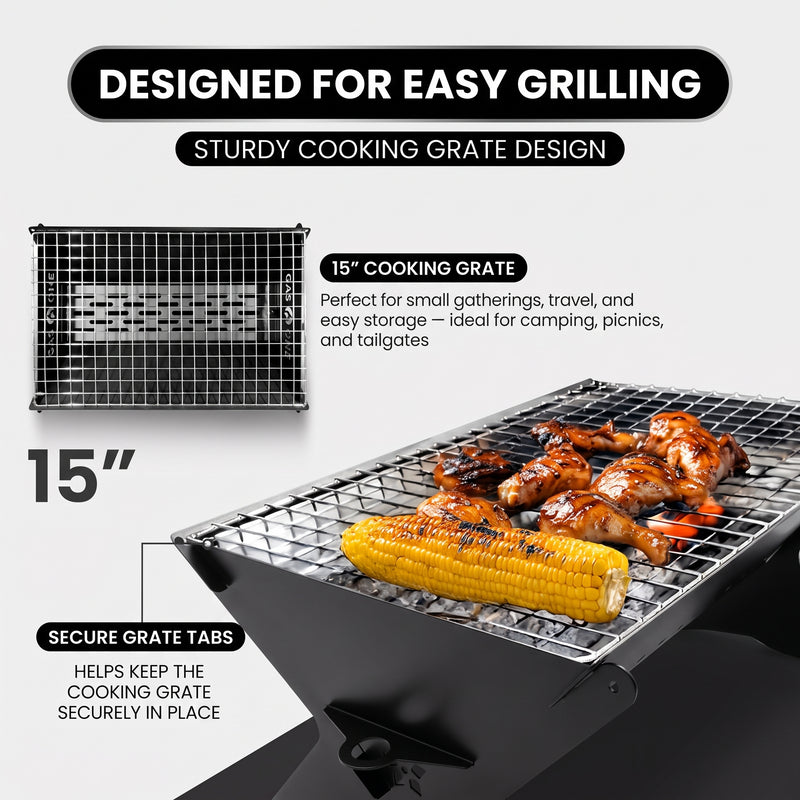 Portable Folding Charcoal Grill & Campfire Fire Pit - 5