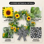 SUNFLOWER WREATH FOR FRONT DOOR – SUMMER FLORAL PORCH DÉCOR - 5