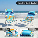 17" Big & Tall Oversized Beach Chairs 2-Pack – Heavy Duty Folding Outdoor Seating - 5