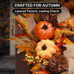 PUMPKIN WREATH FOR FRONT DOOR – FALL FARMHOUSE DÉCOR - 5