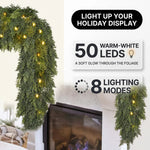 CHRISTMAS GARLAND WITH LIGHTS – PRE-LIT HOLIDAY GREENERY - 5