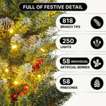 PRE LIT CHRISTMAS TREE – COLOR CHANGING LED LIGHTS WITH REMOTE CONTROL - 5