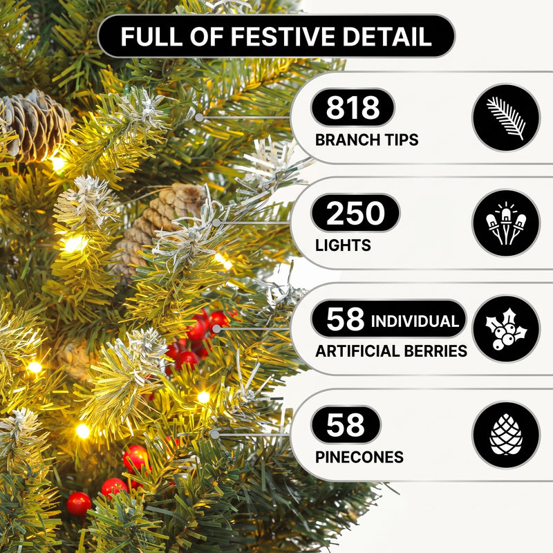 PRE LIT CHRISTMAS TREE – COLOR CHANGING LED LIGHTS WITH REMOTE CONTROL - 5
