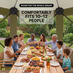 Vevor 12x12 Pop-Up Screen Tent Gazebo – 6-Sided Mesh Shelter with Carry Bag (8–10 People) - 5