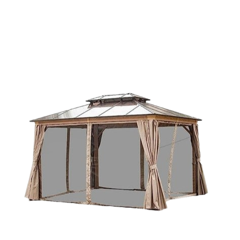 Exclusive 10' x 12' Hardtop Gazebo - Premium Permanent Outdoor Pavilion with Polycarbonate Double Roof