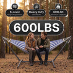 Double Hammock with Stand – Portable, Adjustable & 600lb Capacity for Indoor & Outdoor - 5