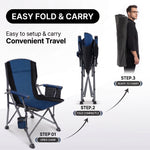 Heavy Duty Portable Folding Camping Chair with Cup Holder & Cooler Pocket - 5