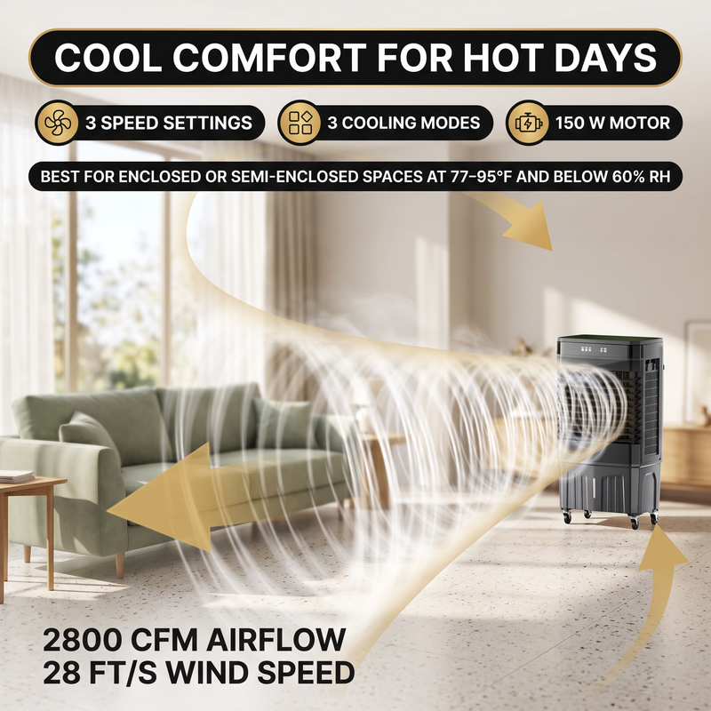 3-in-1 Evaporative Air Cooler Tower Fan with Remote Control - 5