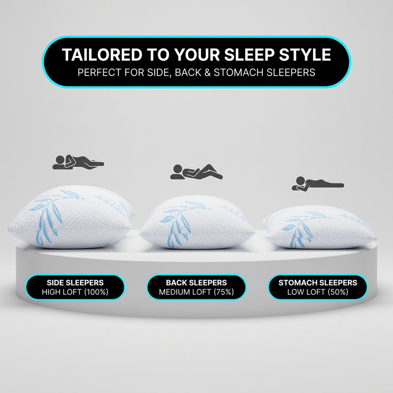 Adjustable Cooling Shredded Memory Foam Pillows, Set of 2 – Standard, Queen & King - 5