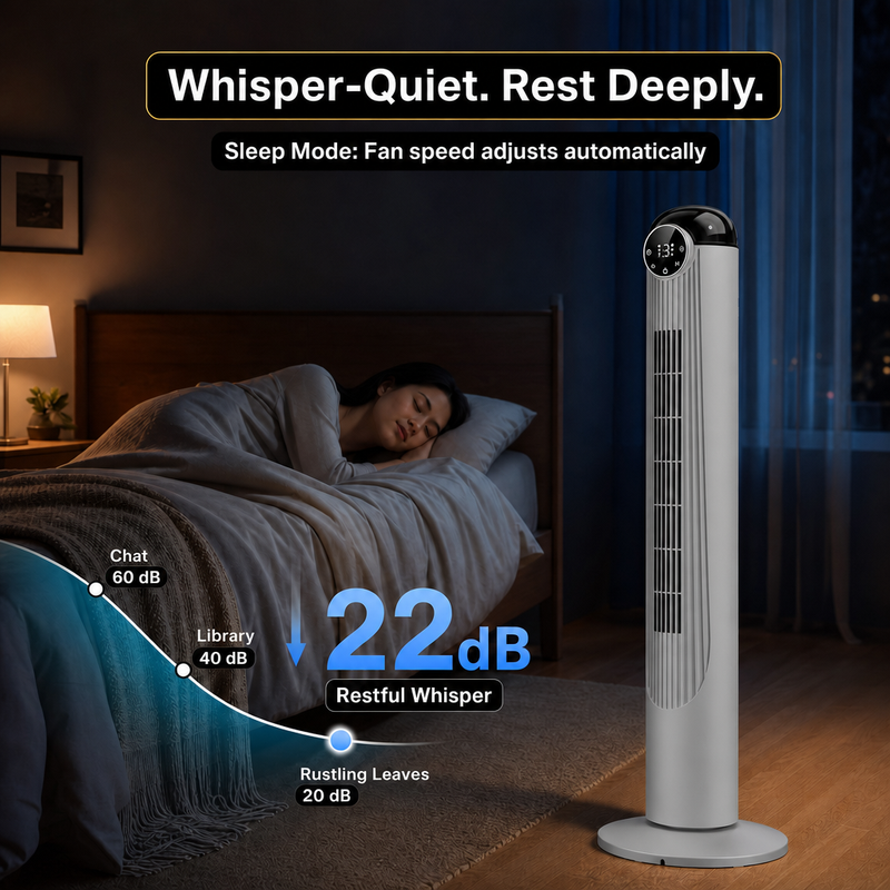 Tower Fan With Remote – 90° Oscillation, 36″ & 42″ - 5