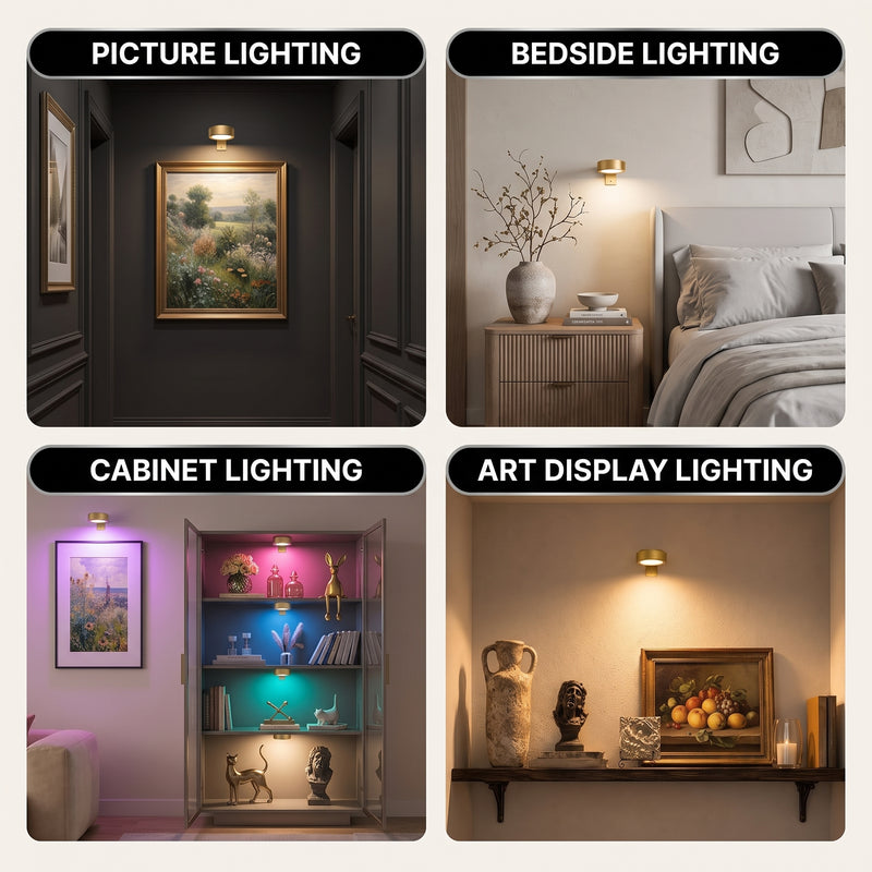 Picture Lights for Wall, Rechargeable Battery Operated LED Gallery Light Bar with Remote & Timer, Dimmable Wireless Wall Sconce for Paintings & Frames - 5