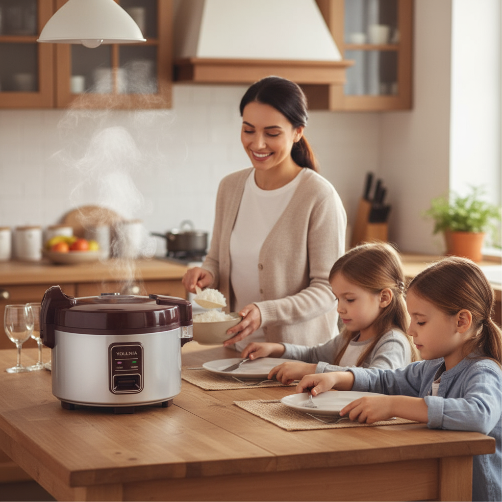 13.8QT/65 Cup Commercial Large Rice Cooker & Food warmer Non-stick Inner Pot Auto Warmer Mode 1350W Fast Cooking