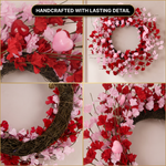 VALENTINE WREATHS FOR FRONT DOOR – HEART & BERRY FLORAL WREATH FOR VALENTINE’S DAY DÉCOR - 5