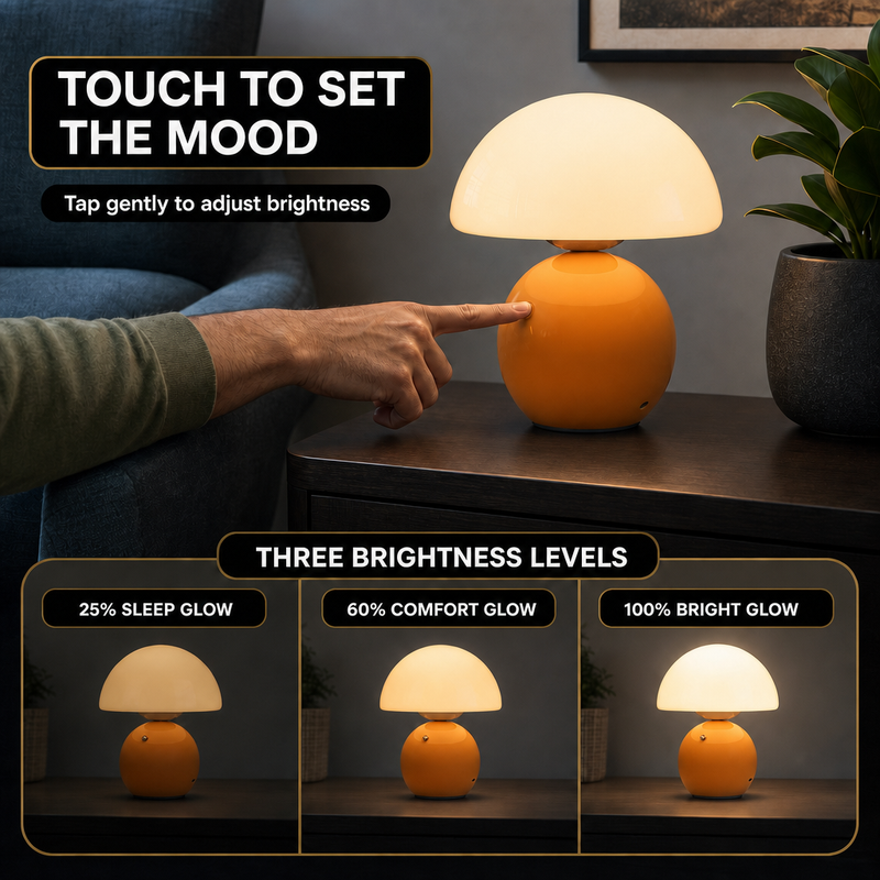 MUSHROOM LAMP – CORDLESS, RECHARGEABLE & TOUCH-DIMMABLE - 5