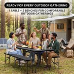 6 FT Folding Picnic Table with Benches - 5