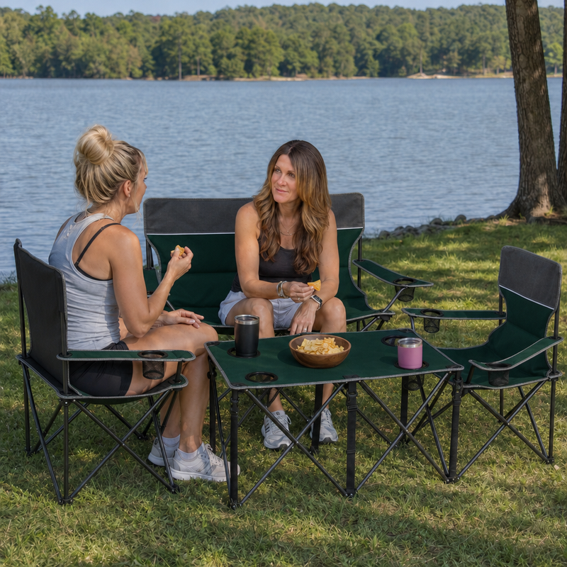 Outdoor 4-Piece Folding Chair and Table Set – Perfect for Camping and Picnics - 5