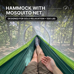 Camping Hammock with Mosquito Net – 1-2 Person, Nylon - 5