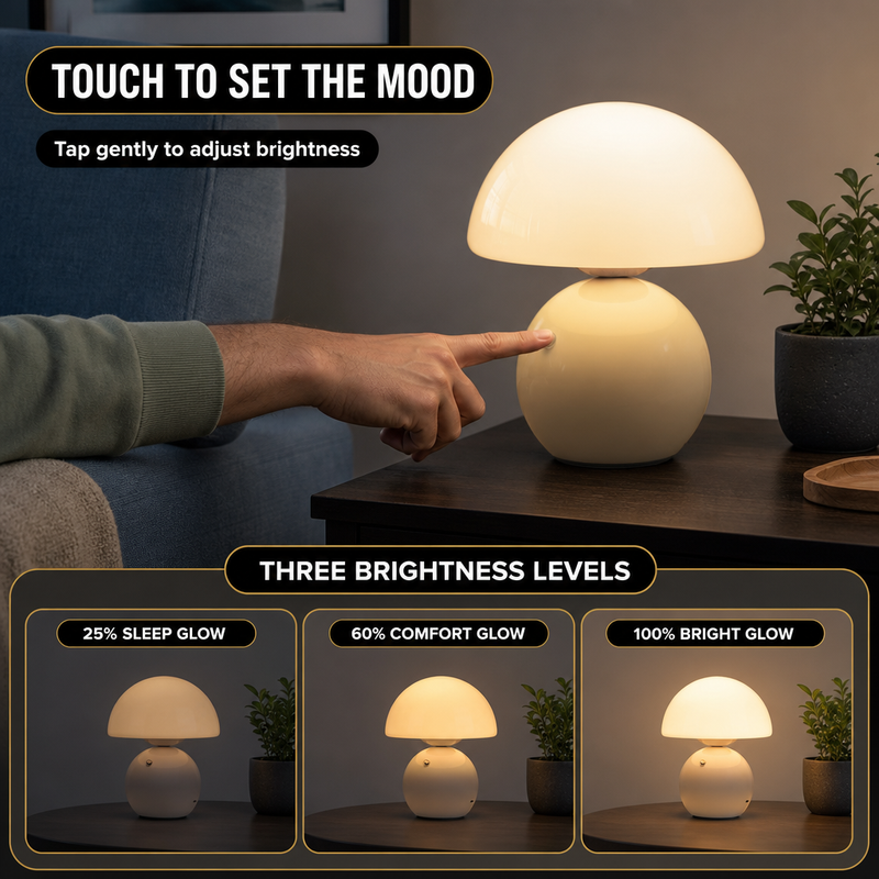 MUSHROOM LAMP – CORDLESS, RECHARGEABLE & TOUCH-DIMMABLE - 5