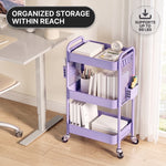 3-Tier Metal Rolling Cart – Foldable or Fixed Pegboard Styles - 5