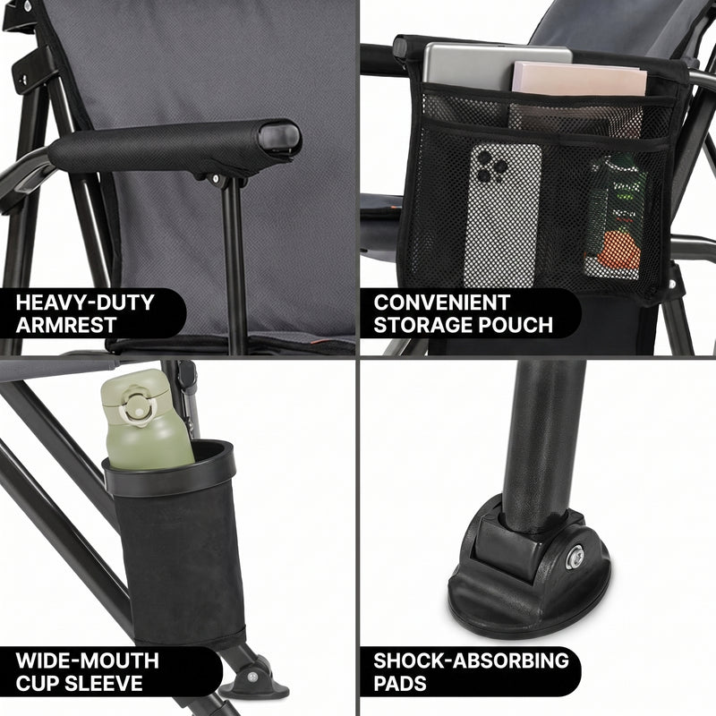 Heated Camping Chair for Adult Outdoor Activities - Portable Folding Heated Chair with 3 Adjustable Heat Levels, Heating Backrest Cushion Support 264LBS for Patio Camping (Battery Not Included) - 5