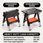 Portable Workbench & Folding Sawhorse – 2-in-1 Work Table - 5