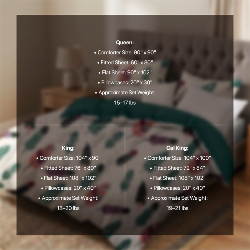 Floral Bedding Set – 9-Piece Bed in a Bag with Curtains - 5