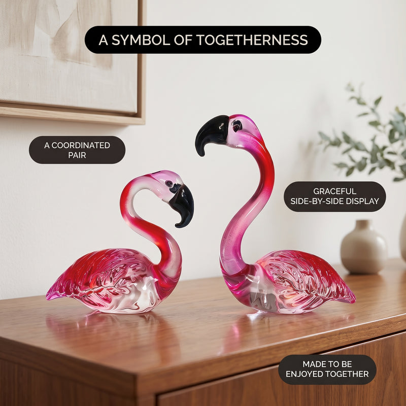 Glass Flamingo Figurine – Hand-Blown Art Glass Decor - 5