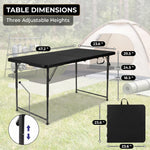 4 ft Adjustable Folding Camping Table - 5