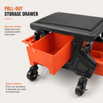 Mobile Mechanic Toolbox Seat with Drawers - Rolling Mechanic Stool with Sliding Tool Tray, Shop Stool with Wheels for Garage & Workshop, Auto Repair - 5