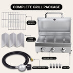 PORTABLE STAINLESS STEEL TABLETOP PROPANE GRILL – 2 & 3 BURNER OUTDOOR BBQ OPTIONS - 5