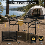 Foldable Camping Table Collapsible Picnic Aluminum Alloy Grill Stand - 5