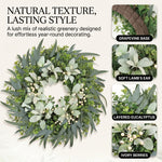 EUCALYPTUS WREATH FOR FRONT DOOR – FARMHOUSE GREENERY DÉCOR - 5