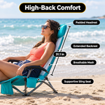 Folding Beach Chairs 2-Pack – Mesh Back with Cup Holders - 5