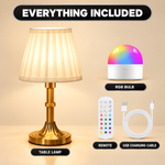 Cordless Table Lamp with Fabric Shade – Rechargeable, Dimmable LED - 5