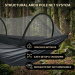 Over 600lbs Hammock, 1-2 person, Nylon with Mosquito Net - 5