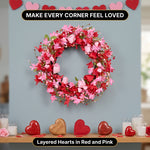 VALENTINE WREATHS FOR FRONT DOOR – HEART & BERRY FLORAL WREATH FOR VALENTINE’S DAY DÉCOR - 5