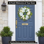 HYDRANGEA WREATH FOR FRONT DOOR – ARTIFICIAL FLORAL PORCH DÉCOR - 5